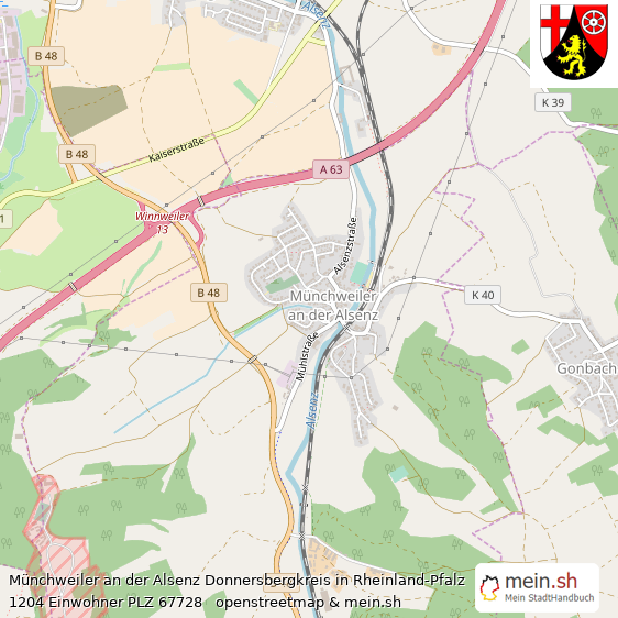 Mnchweiler an der Alsenz Groes Dorf Lageplan